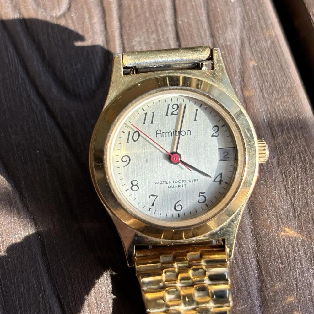 Armitron Women's Gold Toned Watch Stretch Band